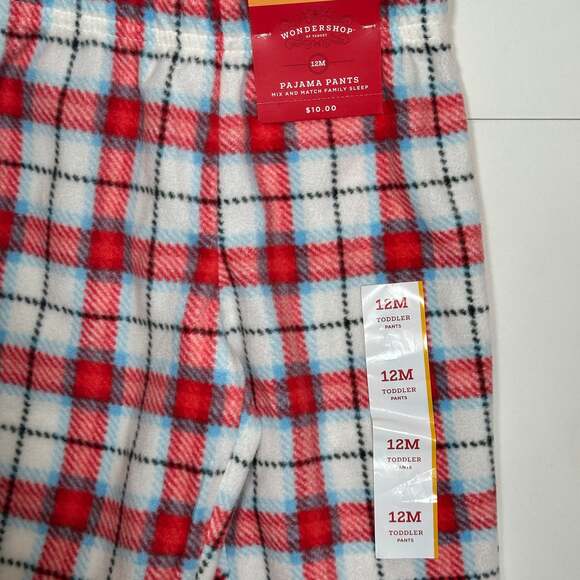 NWT Wondershop Baby Plaid Fleece Pajama Pants Size 12M - Picture 2 of 3
